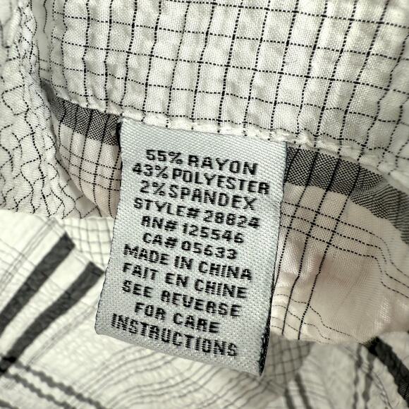 NEW NWOT Habitat Sz XS White Gray Wearable Art to Wear Blouse Shirt Top Artsy - Picture 6 of 7